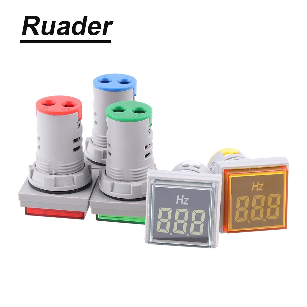 Square Digital Display Electricity Hertz meter 22mm Measuring Range 0-100 Hz Frequency Meter Indicator Signal Light Combo Tester