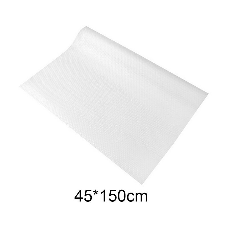 Washable Shelf Liners Cabinet Drawer Non-Slip Shelf Liner EVA Oil-proof Refrigerator Mat Cupboard Pad For Kitchen Cabinet Liner: 45x150cm white