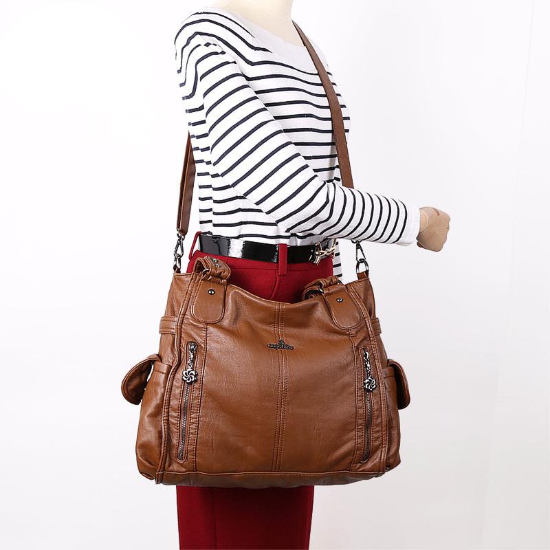 Bolso de hombro de lujo suave de múltiples bolsillos para mujer , bolsos de compras de piel sintética de , bolsos de invierno de para mujer