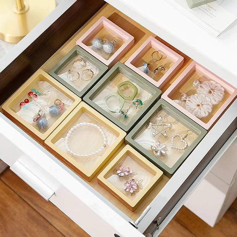 3d Floating Picture Frame Shadow Box Display Film Pendant Storage Box PE Film Jewelry Display Stand Transparent Packaging Box