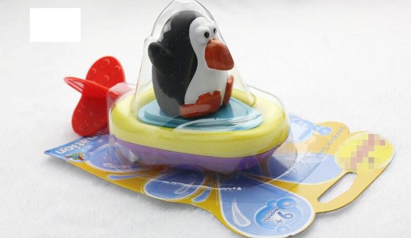 Top Pull line boat bath toy baby backguy Play in water clockwork baby toy swim water toys children Wound-up Doll: Dark Gray