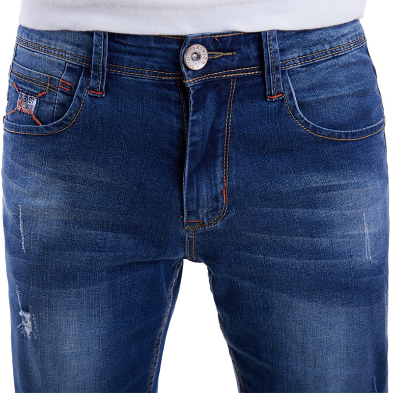 Mænd korte jeans denim bomuld mærke sommer almindelig afslappet knælang korte bermuda jeans mandlige plus size ridebukser