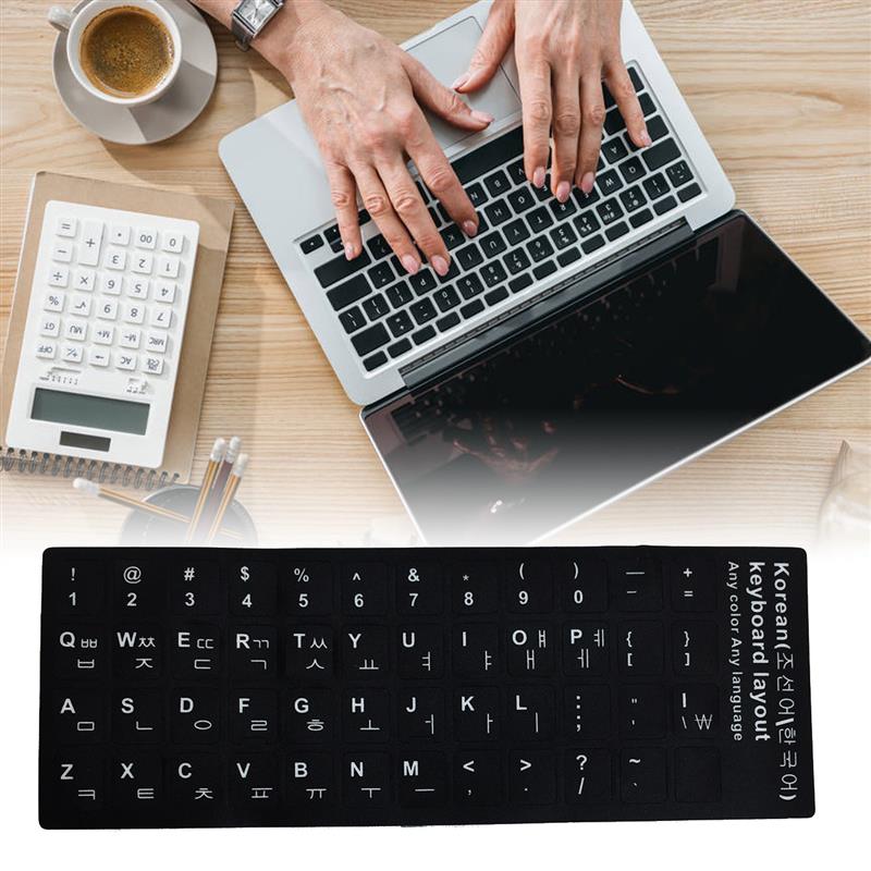 2PCS Keyboard Stickers Multi-Language For English/Spanish/German/Korean/Italian/French/Thai/Japanese/Arabic Keyboard Stickers