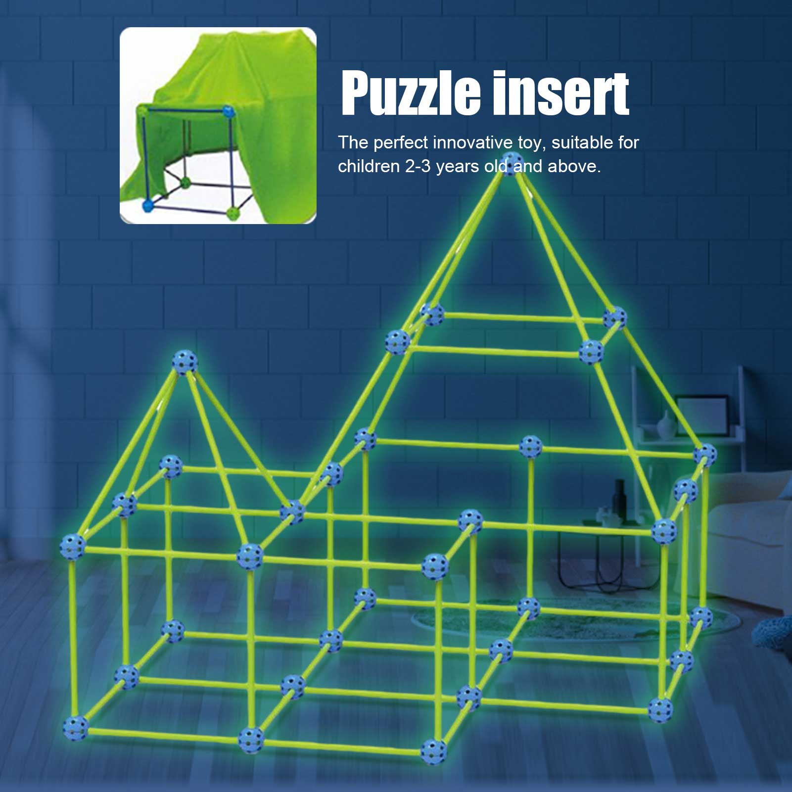 Luminous Fort Building Kit Fort Fidget Toys Construction Set Castles Tunnels Tents Kit Diy 3d Play House Building Toys