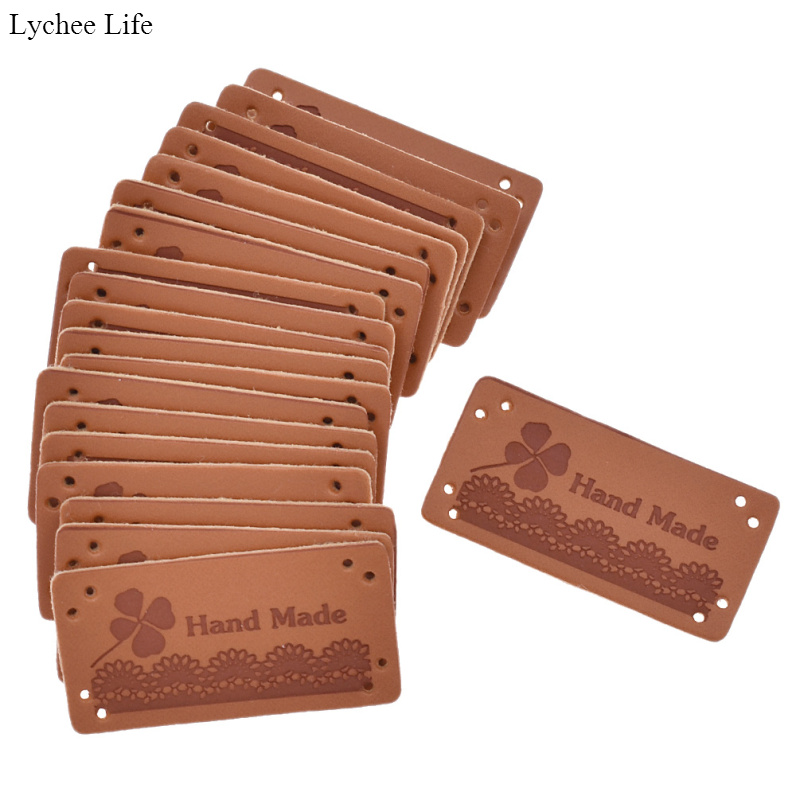 Lychee Life étiquettes de vêtement unisexe | Bricolage, artisanat du cuir, étiquettes à coudre gaufrées, 20 pièces/paquet: 21