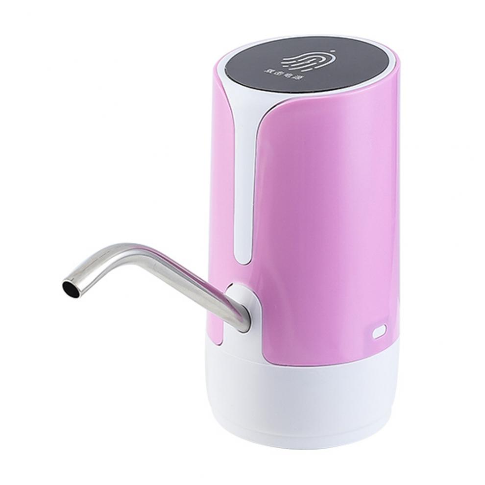 Portable Touch-button Wireless Rechargeable Electric Dispenser Water Pump with USB Cable and 304 Stainless Steel Tube: Pink