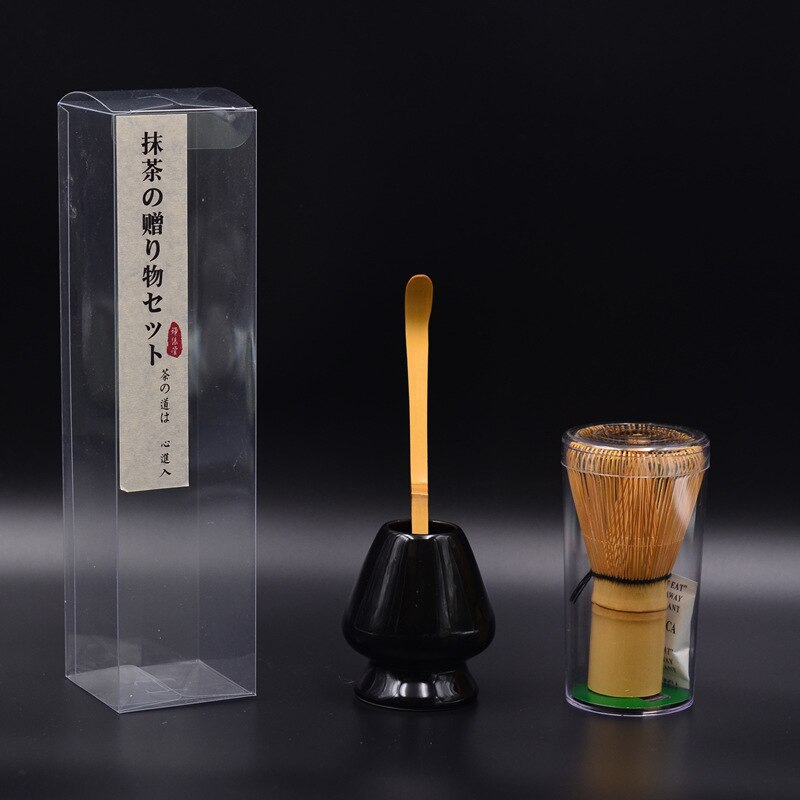 Japanese-style Tea Pot Matcha Mixing Brushing Tea Pot Household Tea Tool Three-piece Set Tea Spoon Tea Pot Holder: 01
