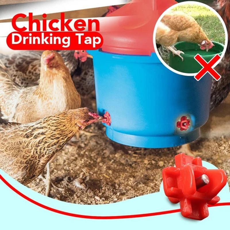 Yusat Automatic Chicken Waterer Cup with 12L Handheld Barrel Poultry