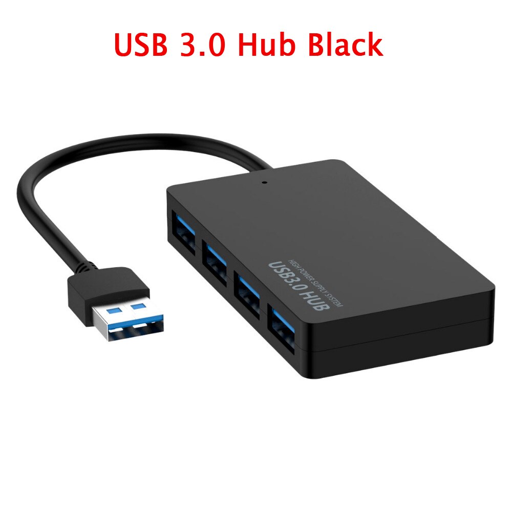 1pc High Speed USB 2.0/3.0 HUB Multi USB Splitter 4 Ports Expander Multiple USB Expander Computer Accessories For Laptop PC: USB 3.0 Hub Black