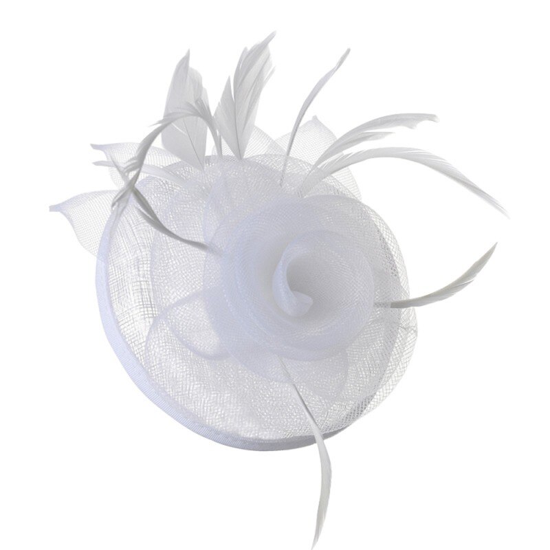 Chapeau de mariée en dentelle, couvre-chef de mariée, fleur, visage, voile de cage à oiseaux, accessoires de mariage fascinants pour femmes: White