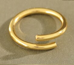Fin .s 925 sterling sølv ring geometrisk rund flad vanddråbe minimalistisk stabelbar åbning justerbar sølv 925 ring: Cj070- b guld