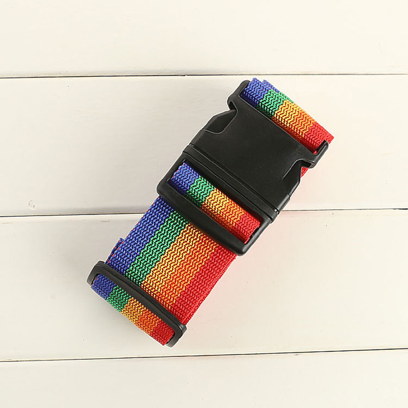 Cinghie per bagagli di forma dritta per valigia, cintura per bagagli in poliestere con accessorio da viaggio con fibbia a sgancio regolabile: nero