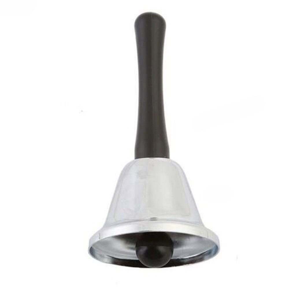 Campana de mano plateada con llamada fuerte, Jingles para eventos de boda, decoración, línea de comida, alarma, de Navidad