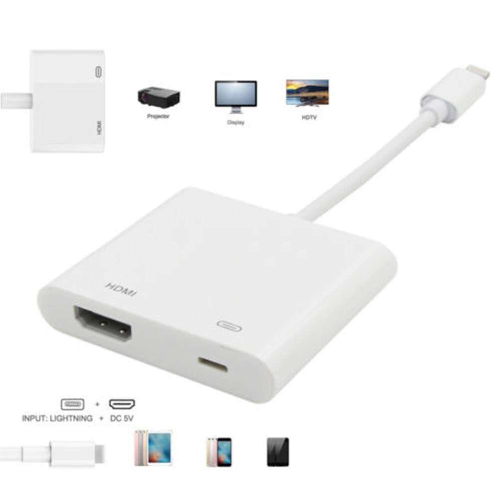 Lightning Naar Hdmi Interface Adapter Kabel Digitale Av Tv Plug & Play 1080P Hd Voor Iphone