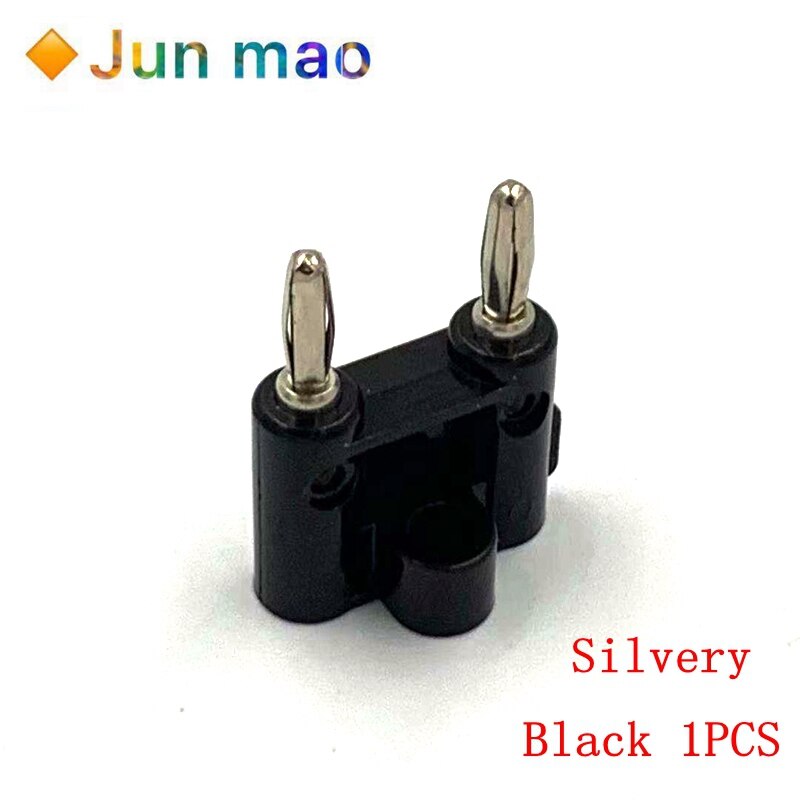 2Pcs Gilded Double Dual 4mm Banana Plug for Binding Post Jack Speaker Adapter: 1black S