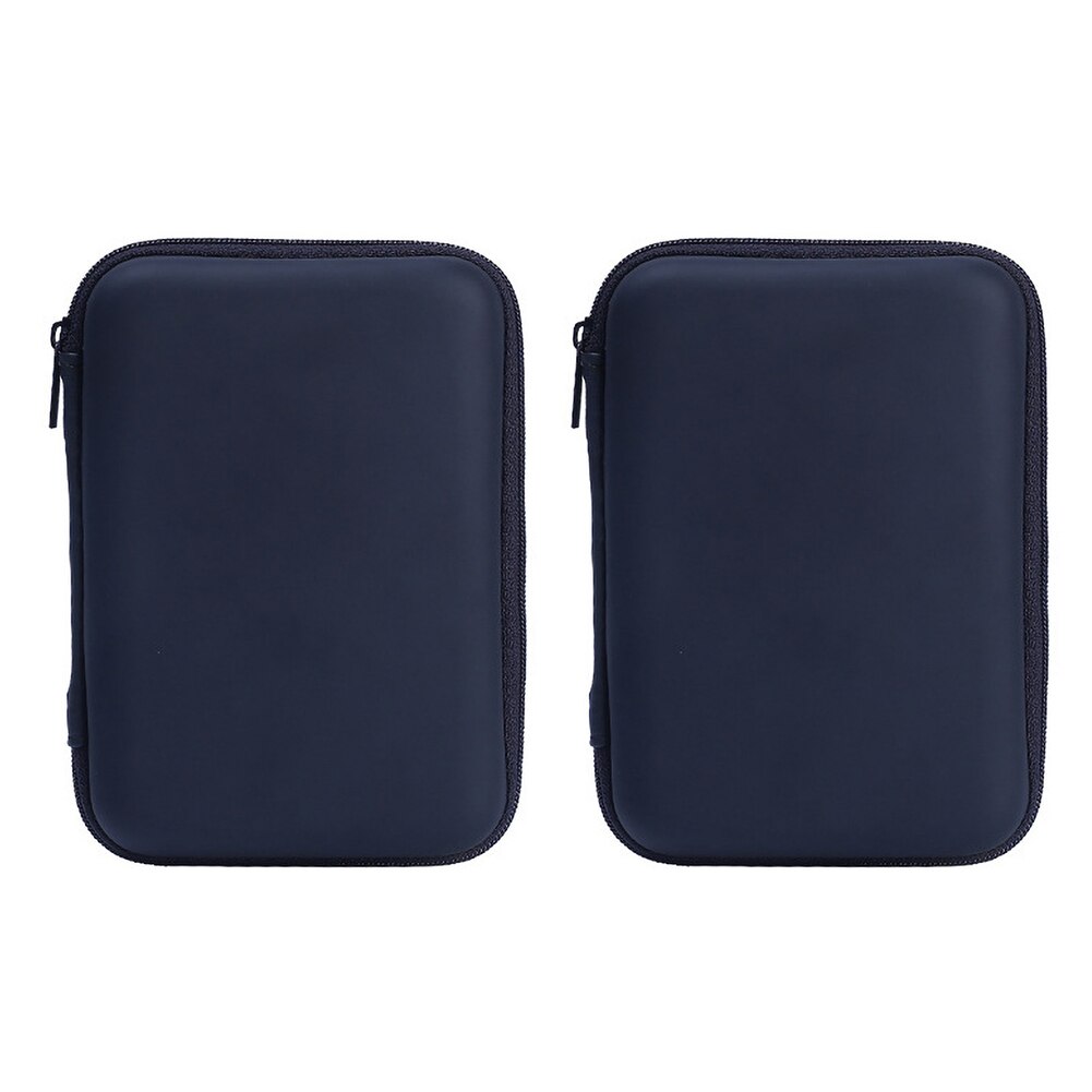 2Pcs Portable 2.5Inch Hard Disk Storage Bag Zipper Pouch USB Cable Organizer