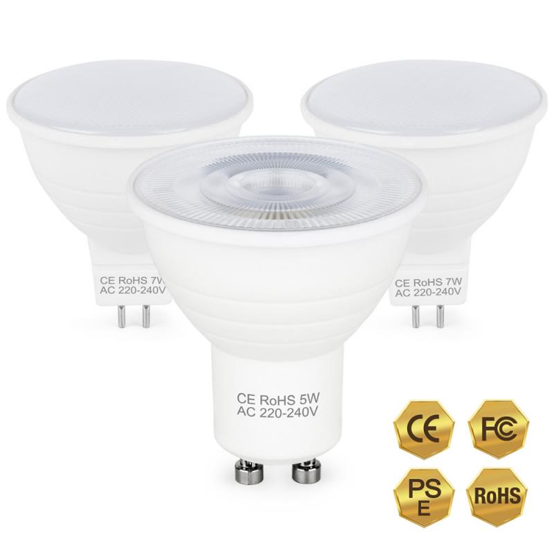 GU10 MR16 5/7W LED Spotlight Bulbs Down Lamp Energy Saving Warm White 220V LED Lamp Cup 2835 SMD Bulb