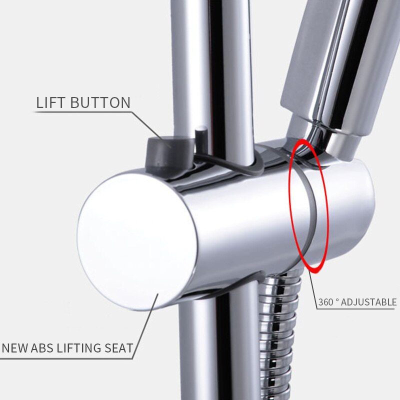 22/24/25mm abs plast brusebad glideskinne bar justerbar klemme holder beslag udskiftning badeværelse tilbehør universal