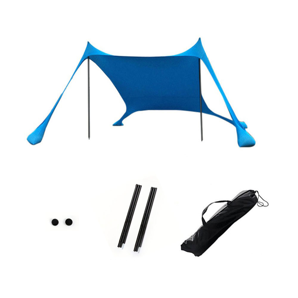 Outdoor Strand Zelt Sonnenschutz Camping Shades Zelte Winddicht Einteilige Strand Baldachin Zelte UPF50 + Tragbare Familie Zelt: WHITE