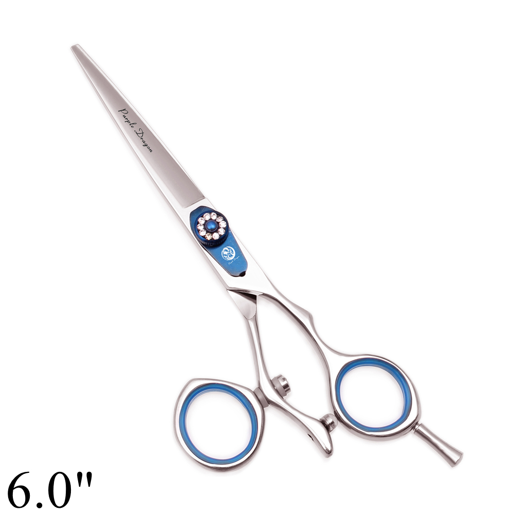 Tijeras profesionales de peluquería 5,5 "6" dragón púrpura JP 440C tijeras de corte de pelo de pulgar giratorio tijeras de adelgazamiento de peluquero Z9019: Verde