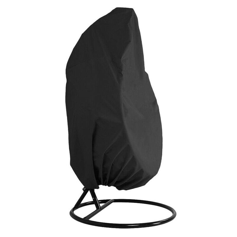 Stofdichte hoes voor hangende schommelstoel van polyester, waterdichte hoes voor tuinmeubilair, uv-bescherming, universele hoes: Zwart 230cm