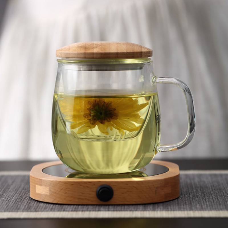 220V Electric Ceramic Stove Solid Wood Heating Stove Warmer Teacup Teapot Base Thermostatic Treasure Mat Teaware Accessories