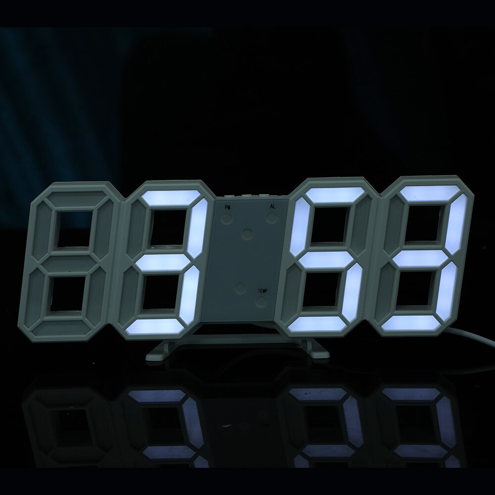 Spiegel Wecker LED Digital Anzeige Elektronische Zeit Temperatur Kalender Tisch Wecker USB Ladung Schüler Schreibtisch Uhren