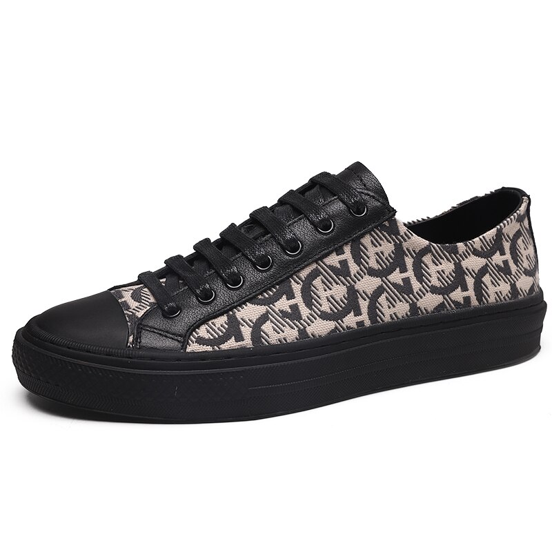 Men's sports casual shoes low-top breathable canvas wedges with thick sole