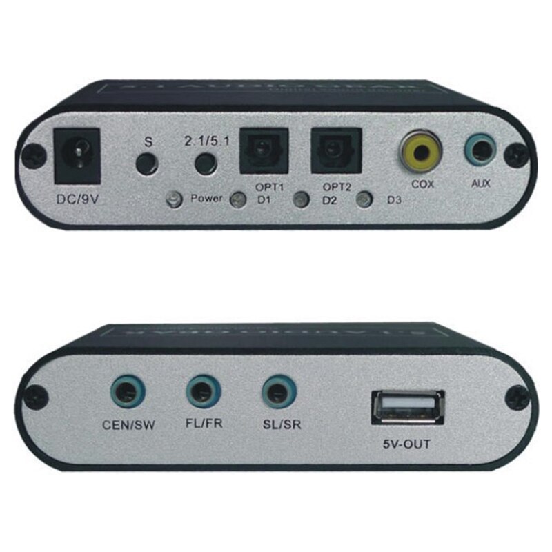 5.1 CH numérique o décodeur DTS/AC3/6CH numérique o convertisseur LPCM à 5.1 sortie analogique 2.1 pour DVD pc-prise US