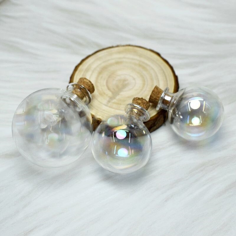 1/3pcs Rainbow Glass Round Bottle Potion Bottle Mini Cork Glass Vial Wedding DIY Mini Drift Bottle Wishing Bottle Perfume Bottle