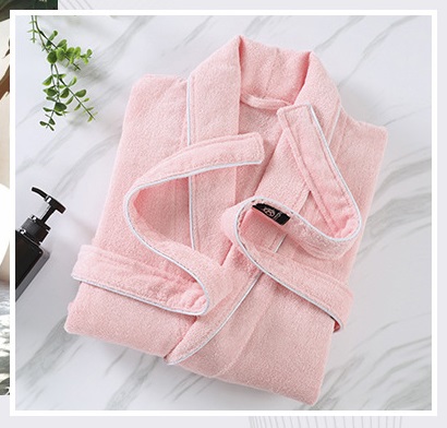 Pink Towel Robe 100% Cotton Terry Towel Couple Sleepwear Robe Men ... – Grandado