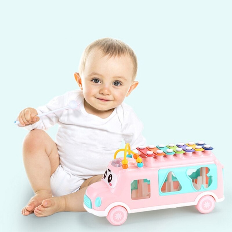 Creatieve Schoolbus Speelgoed Xylofoon Baby Speelgoed Met Vorm Sorter Educatief Speelgoed