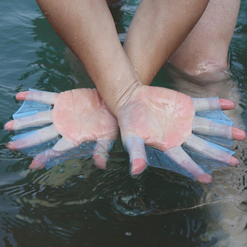 Schwimmen Hand Finger Flosse lernen schwimmen Schwimmbad zubehör Finger tragen Hand Netz Flossen Ausbildung Tauchen Handschuhe Schwimmen Schwimmbad Paddel