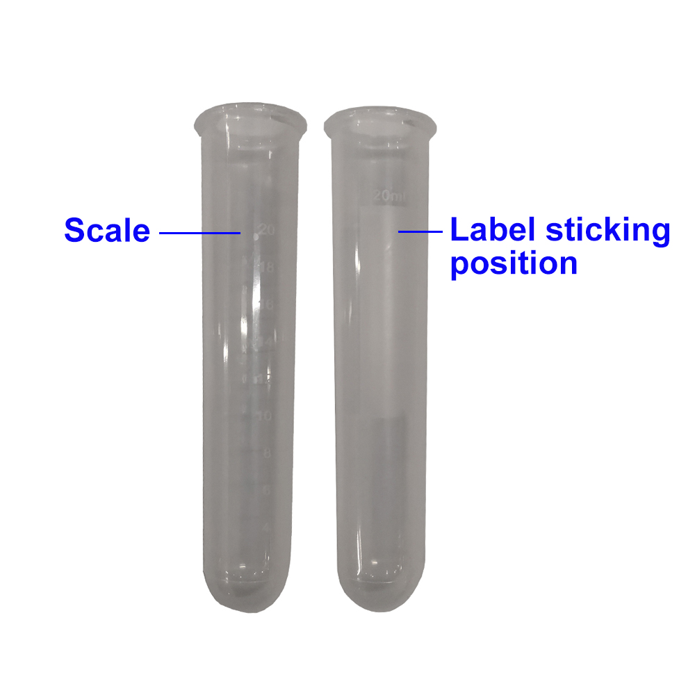 20pcs 20ml Laboratory Centrifuge Tube PE Scale with Lid Burette Plastic Test Tube For 800-1 Lab Centrifuge Machine Replacement