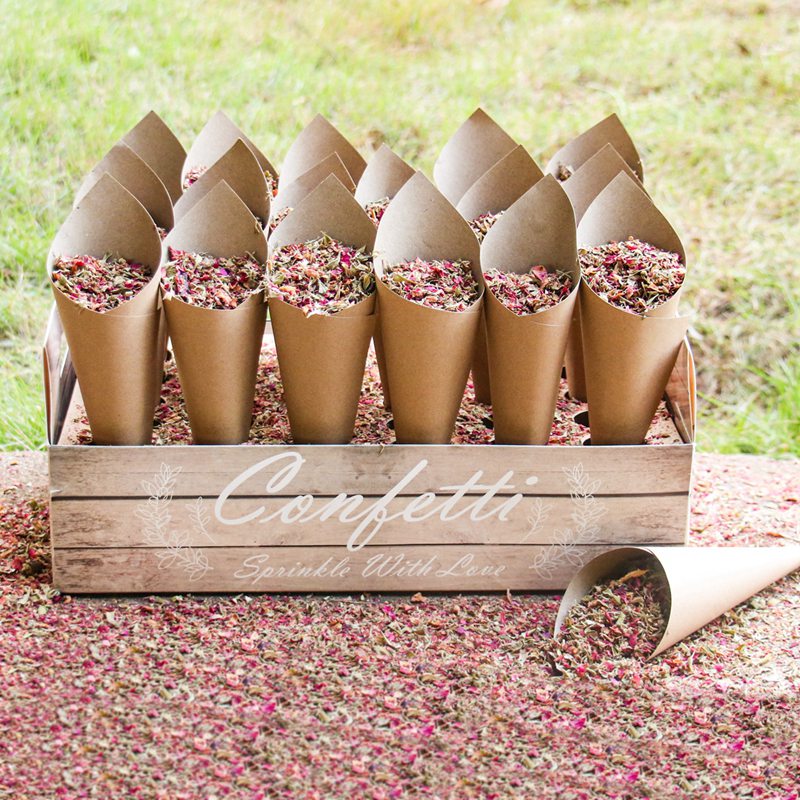 Wedding Confetti Cones Holder Support Wedding Decoration Flower Scraps Rustic Wedding Paper Tray Confetti Paper Cones Holder