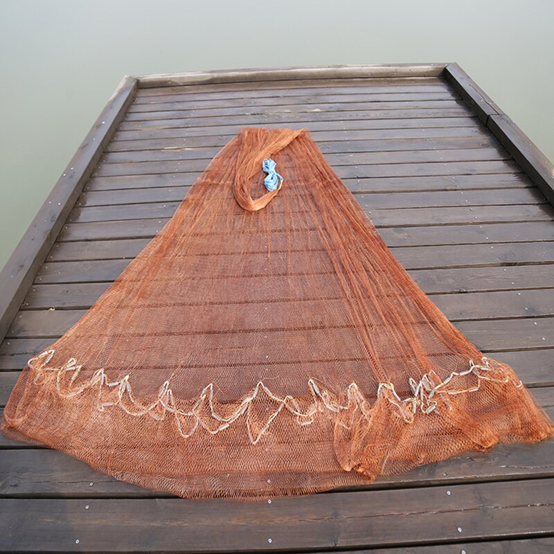 Lawaia Traditional Cast Net Hand Throw Fishing Trap Net Strong Tire Line Manually Spread Fish Nets Automatic Casting Landing Net: WHITE