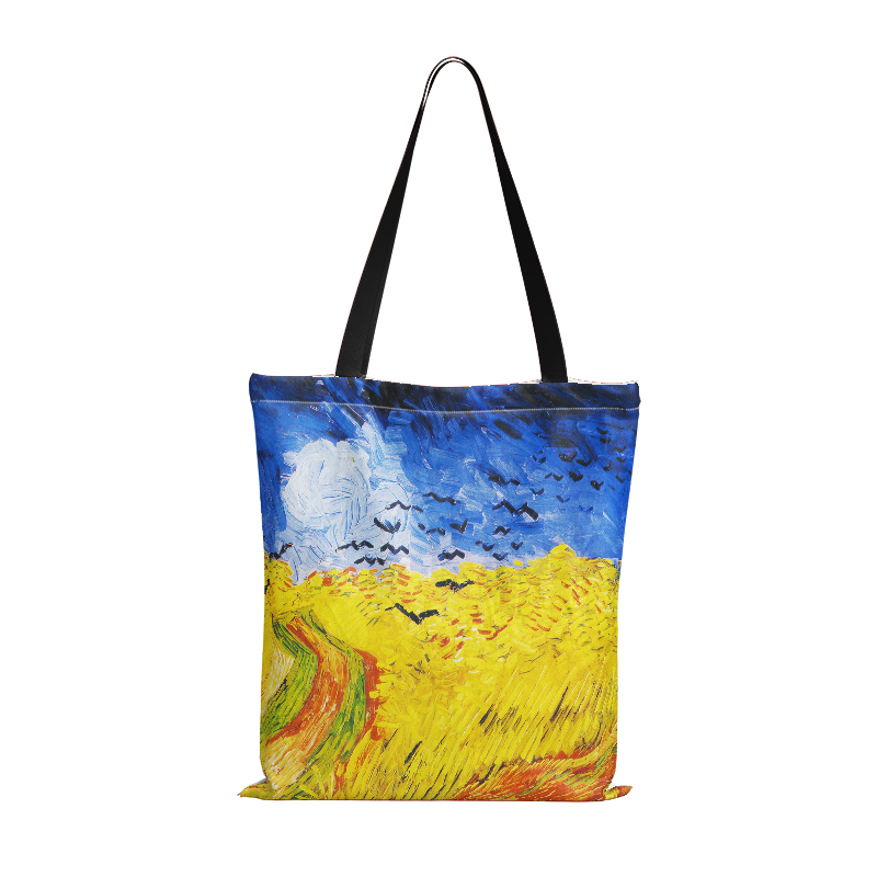 Ölgemälde Lieferwagen Gogh sternenklar Nacht Käufer Tasche für Frauen Sonnenblume Künstlerische Große Tuch Leinwand Tote Tasche Eco Frauen Einkaufen tasche: Stil7