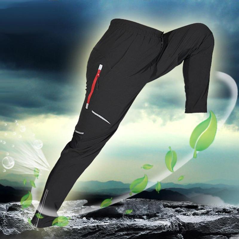 Cykeludstyr bukser mountainbike tights cykelbukser hurtigtørrende åndbare lange bukser til mænd sorte plus størrelse xl -3xl