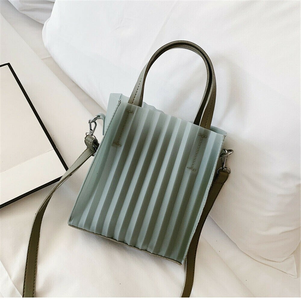 Kvinder håndtasker justerbar rem pu læder totes taske top-håndtag crossbody taske skuldertaske dame enkel stil håndtasker: Grøn