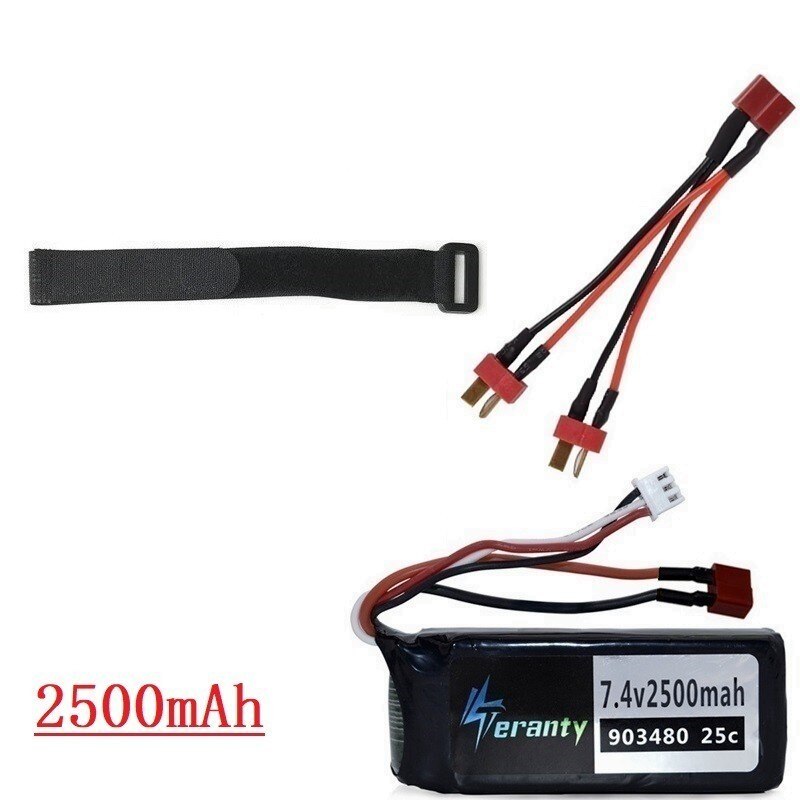 Opgradering 4000 mah 5000 mah 7.4v lipo batteri til wltoys 12428 12423 rc reservedele til bil 7.4v 2500 mah batteri /1500 mah batteri 903480: Lysegrå