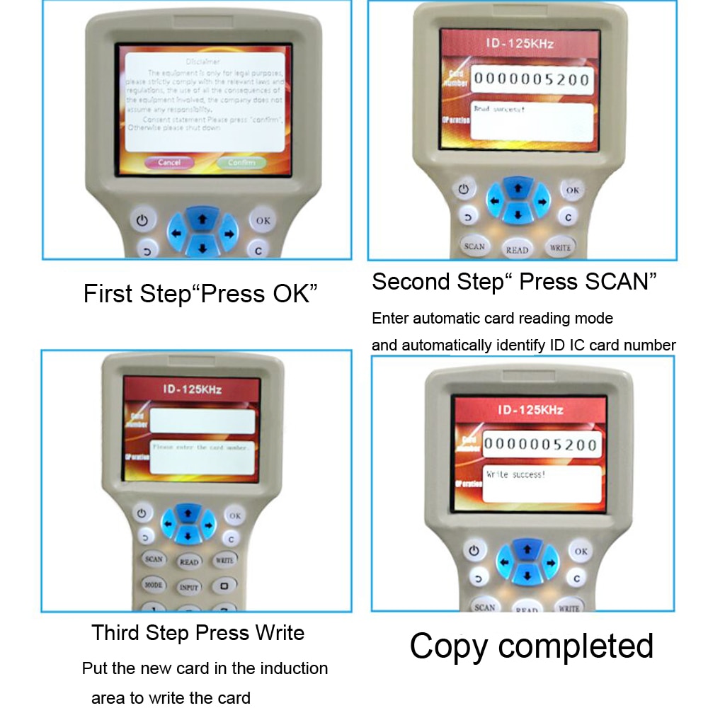 Rfid-kopieerapparaat, id-ic, fullband frequentielezer, schrijver, kopieerapparaat,  m1 mhz 13.56 duplicator, programmeur, usb, nfc, uid-tag, sleutelkaart