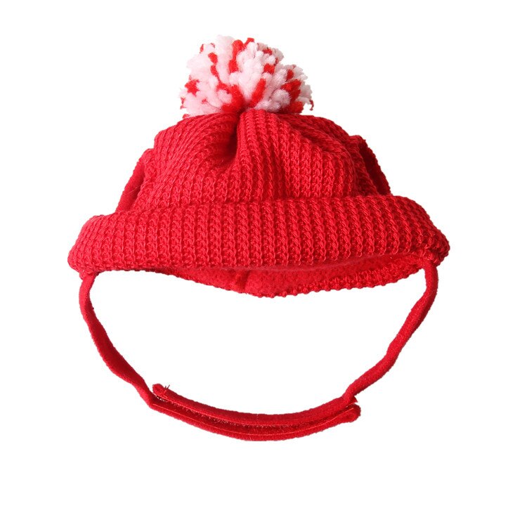 Kerst Wol Hoed Voor Katten Winter Red Cap Met Oren Voor Kleine Honden Yorkie Kat Accessoires Xmas Party Kostuum Huisdier levert: Default Title