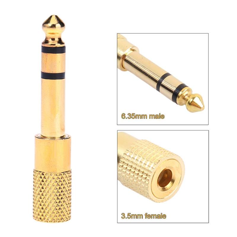 Plaqué or 6.35mm 1/4 pouces mâle à 3.5mm 1/8 pouces écouteur Microphone stéréo allonger Audio adaptateur prise connecteur