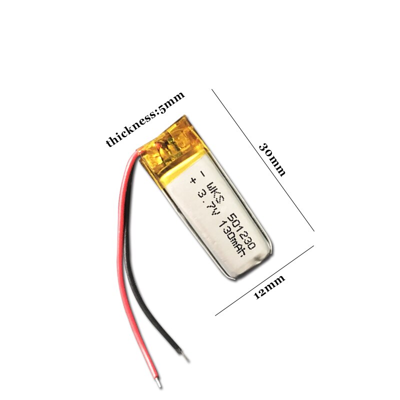 Lipo cells 3,7 V batería recargable de 501230 mah, batería de polímero de litio para MP3, MP4, GPS, Auriculares Bluetooth, altavoz, lápiz de lectura, 1/2/3 uds.