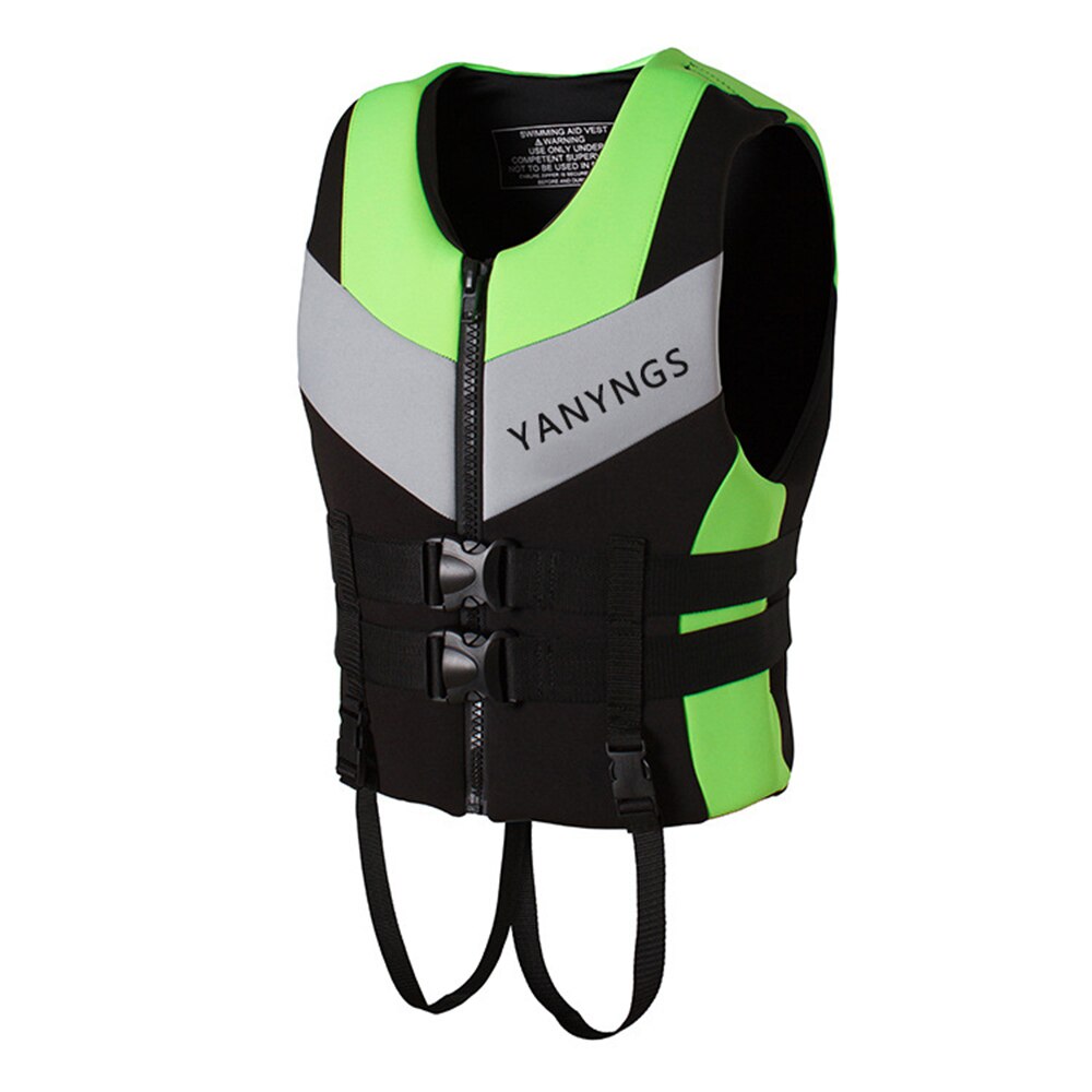 Neoprene Life Jacket Adult Life Vest Water Sports Fishing Water Ski Vest Kayaking Boating Swimming Drifting Safety Life Vest: Grren / XXL (80-90KG)