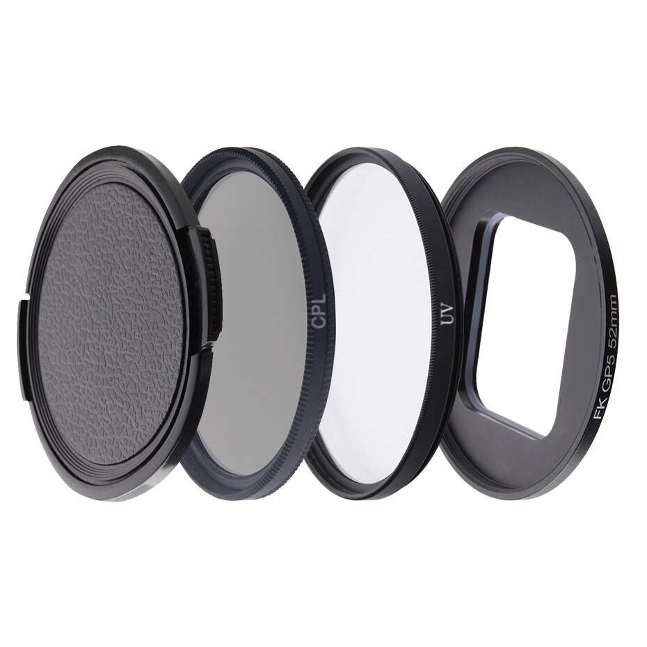 Go Pro-filtro de Cámara de Acción Hero 5, 6, 7, Black , 52mm, polarizado CPL/ND 2 4 8/filtros de protección UV para GoPro Hero 5 6 7, accesorios: UV CPL