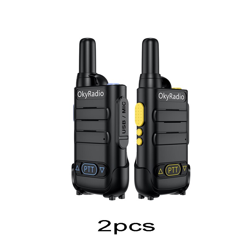 4800mah okyRadio 5w Portable Waterproof Walkie Talkie 6km Talking Distance Suitable for Construction Site Outdoor: Blue yellow
