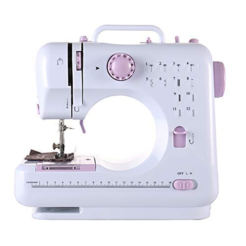 Mini 12 Stitches Sewing Machine Household Multifunction Double Thread And Speed Free-Arm Crafting Mending Machine