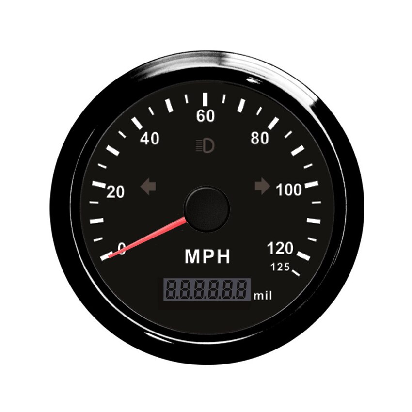 Velocímetro GPS clásico para coche y motocicleta, medidor de velocidad impermeable, 85mm, kilometraje Total ajustable, 9-32V, con retroiluminación: 125M-BN