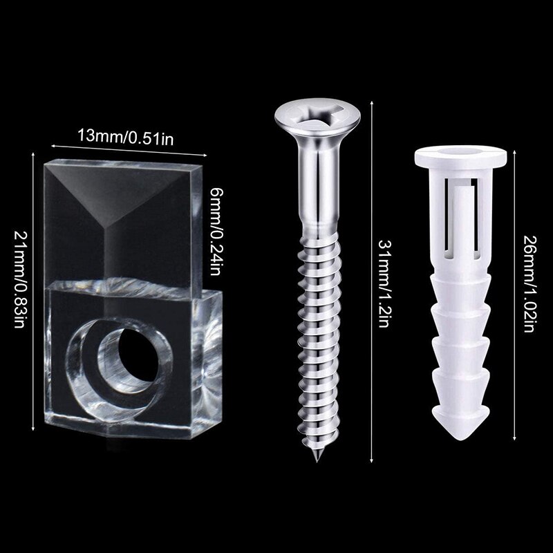 22 Sets Van Spiegel Houder Clips Kit Crystal Clear Plastic Spiegel Clip Spiegel Houder Clips Glas Retainer Clips Kit